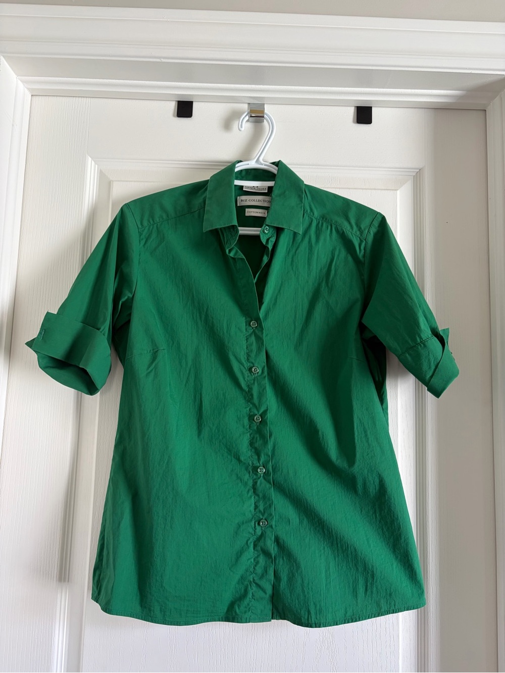 Green Button-Down Shirt - Classic Women's Work Shirt